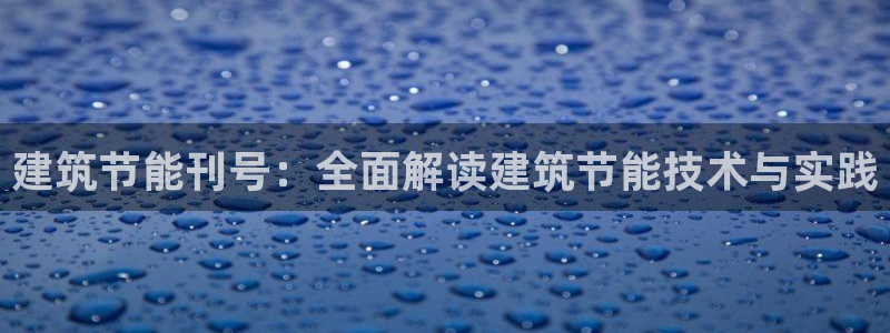 e尊国际app：建筑节能刊号：全面解读建筑节能技术与实践
