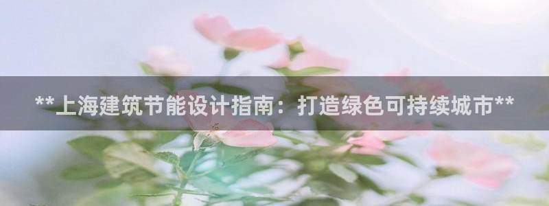 e尊电竞：**上海建筑节能设计指南：打造绿色可持续城市**