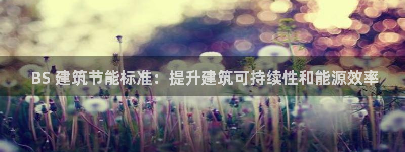 e尊体育： BS 建筑节能标准：提升建筑可持续性和能源效率