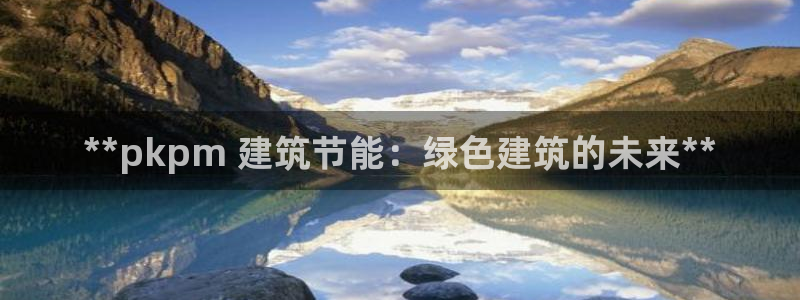 e尊官网：**pkpm 建筑节能：绿色建筑的未来**