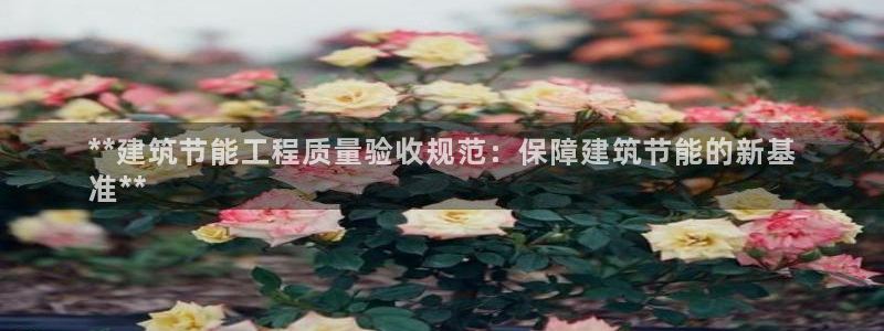 e尊国际娱乐官网下载：**建筑节能工程质量验收规范：保障建筑节能的新基
准**