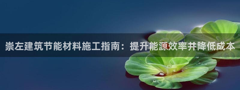 e尊平台：崇左建筑节能材料施工指南：提升能源效率并降低成本