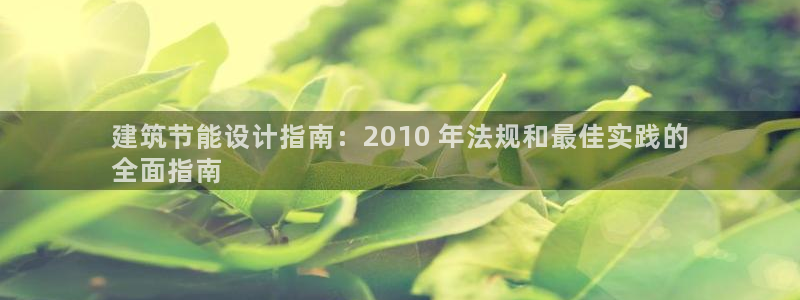 e尊国际是个黑网：建筑节能设计指南：2010 年法规和最佳实践的
全面指南