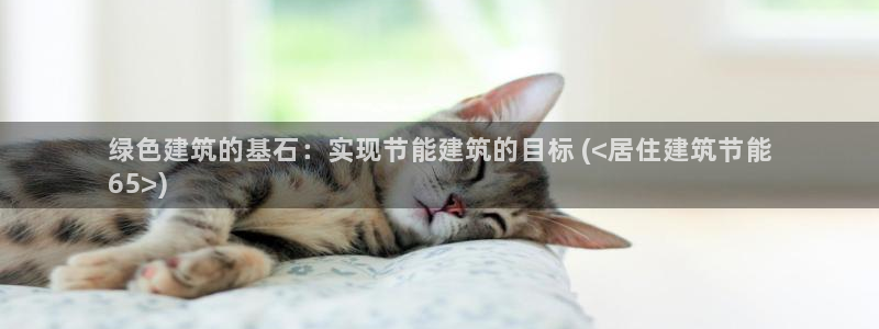 e尊国际客户端下载：绿色建筑的基石：实现节能建筑的目标 (<居住建筑节能
65>)
