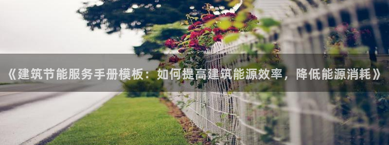 E尊国际：《建筑节能服务手册模板：如何提高建筑能源效率，降低能源消耗》