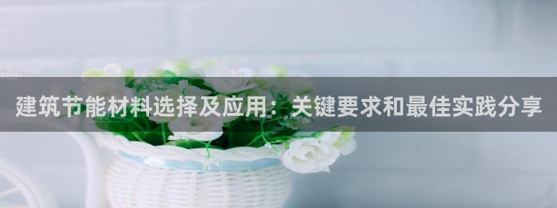 e尊国际平台：建筑节能材料选择及应用：关键要求和最佳实践分享